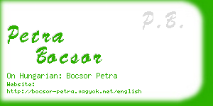 petra bocsor business card